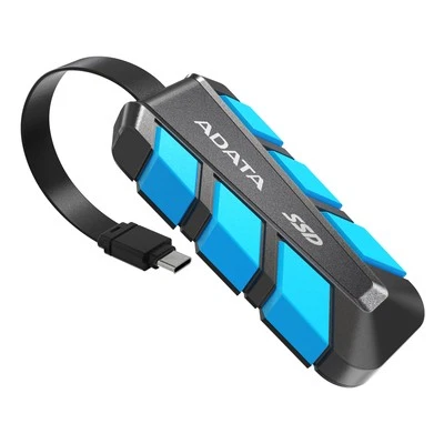 2TB AData SC740 External SSD USB3.2 Gen2 Black/Blue Shock and Drop Proof - Image 1 of 4