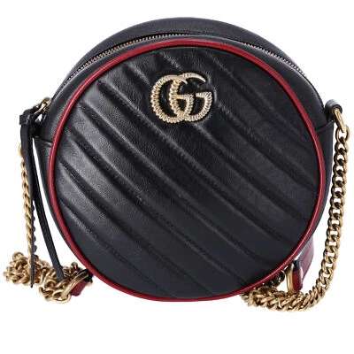 Gucci Mini Torchon GG Marmont Round Crossbody Bag Black - Image 1 of 4
