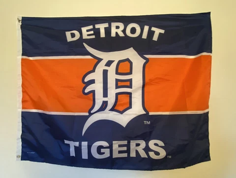 Detroit Tigers Blue & Orange Banner MLB Baseball Single Sided Sports Fan Flag Cover