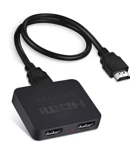 4K@60Hz HDMI Splitter 1 in 2 Out, HDMI Splitter for dual Monitors Duplicate only - Picture 1 of 9