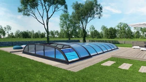 Poolüberdachung Schwimmbadüberdachung Poolhalle Dallas B PK 8mm Anthrazit - Bild 1 von 12
