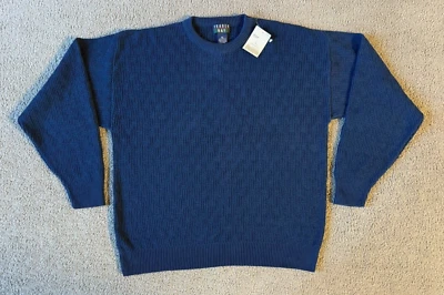 VTG NWT NOS Trader Bay Men's Navy Blue Cotton Crew Neck Sweater - Size XL - Image 1 of 4