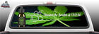 Pot Leaf Cannabis CBD Oil Benefit Marijuana Perf Rear Window Graphic Decal Truck