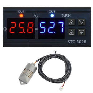 TERMOSTAT REGULATORA TEMPERATURY + regulator wilgotności z czujnikiem STC ogrzewanie chłodzenie - Zdjęcie 1 z 3