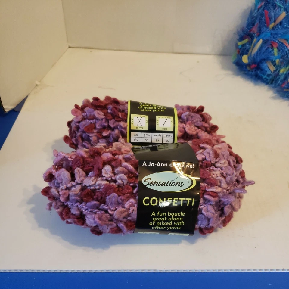 7 Sensations Confetti Purple Crochet Knitting Yarn
