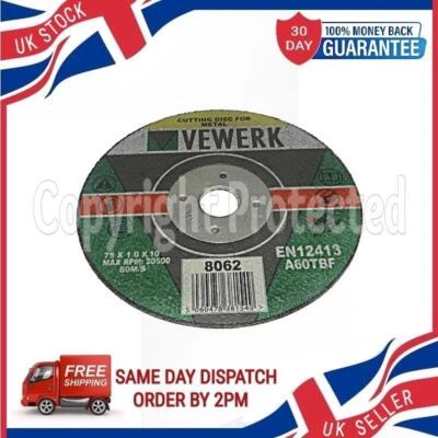 VEWERK 75MM 3" ULTRA THIN 1MM AIR CUT OFF ANGLE GRINDER METAL CUTTING SLITTING DISCS