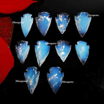 Punta de flecha opalita piedra curativa media luna forma de flecha talla metafísica Foto 1 de 4