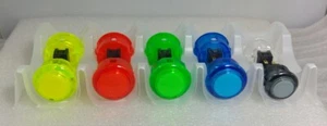 Japan Sanwa Clear Buttons x 8 pcs & 2 x Start Buttons OBSC-30- Video Game Parts - Picture 1 of 8
