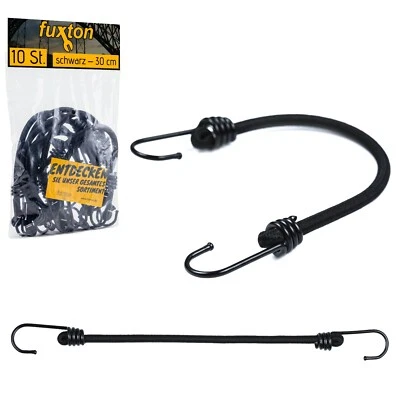 Spanngummi mit 2 Haken 30/50/75/100 cm 10 Stk schwarz Planenspanner fuxton