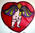1970s Hippie Psychedelic Cupid Angel Patch Badge Crest