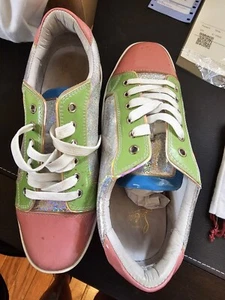 Christian Louboutin FUN VIEIRA Colorblock Low Top Sneakers Flat Shoes Sz 42 - Picture 1 of 6