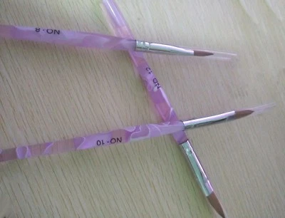 KOLINSKY SABLE NAIL ACRYLIC ART BRUSH Kolinsky Oval Scharf Zobel Nagel Acryl Kunst Pinsel Profi Rosa Marmor Effekt