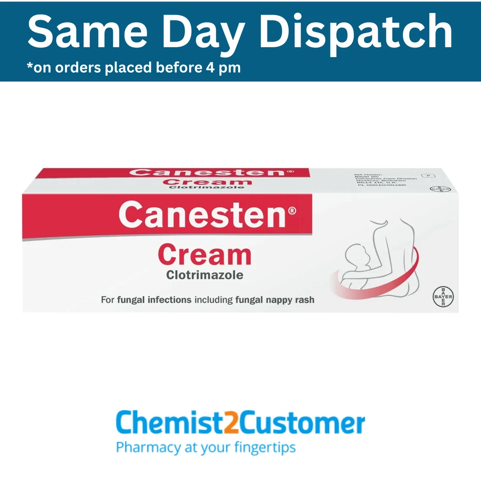 Canesten 1% Antifungal Cream, Athletes Foot, Sweat Rash, Ring Worm, 50g Pack