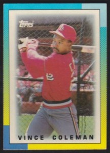1990 Topps Major League Leaders Minis  #73 Vince Coleman St. Louis Cardinals