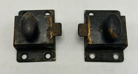 2 Vintage Cabinet Cupboard Furniture Decorative Lock Case Box Lock Brown Cover