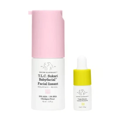 Drunk Elephant T.L.C. Sukari Babyfacial Midi + Virgin Marula Luxury Facial Oil - Image 1 of 2