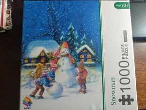 Friendly Snowman 1000 Piece Puzzle Dog Children - Picture 1 of 2