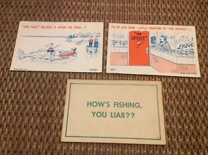 Lotto cartoline d'epoca arte di G.A. Umorismo da pesca Deveny (222) - Foto 1 di 4