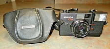 Konica C35 35mm Film Rangefinder Camera w/38mm f2.8 Lens + Leather Case
