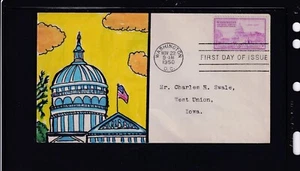 SCOTT 992 NATIONAL CAPITAL HAND PAINTED FIRST DAY COVER FDC - Picture 1 of 1