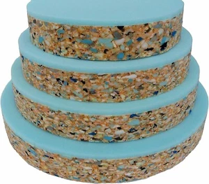 Ultra Firm Recon Foam High Density Blue Thick Bonded Layer Round Shape Cushion - Picture 1 of 6