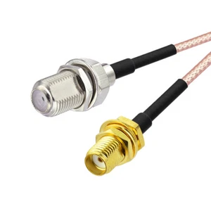 Cable de extensión tipo F hembra a hembra Jack RF coleta RG316 cable de 1 m 3 pies - Imagen 1 de 3