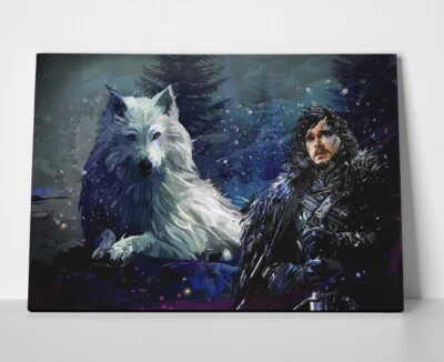 Jon Snow Wolf Poster or Canvas - Game of Thrones — 第 1/4 张图片