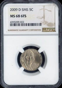 2009-D Jefferson Nickel NGC MS68 Satin SMS - Auction - Picture 1 of 2