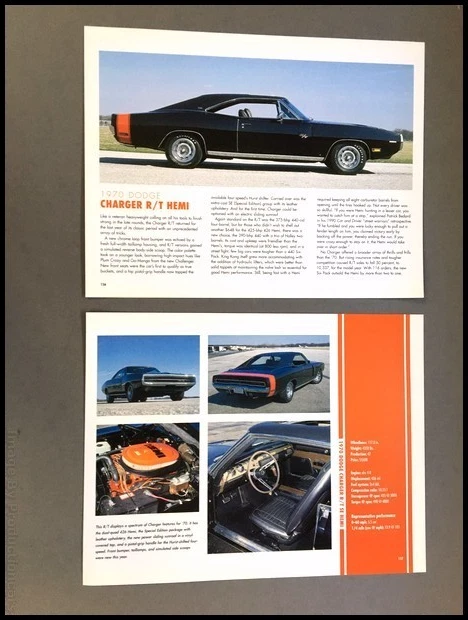 1970 Dodge Charger R/T Hemi - Original Car Print Article J265 - Image 1 of 1