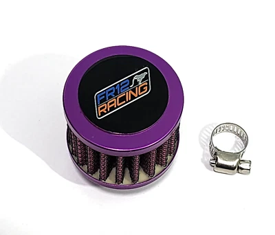 FR12 RACING 12MM PUTPLE MINI FILTRO RESPIRADOR ACEITE AIRE MITSUBISHI ECLIPSE EVO Foto 1 de 4