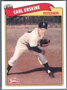 1989 Swell Baseball Greats Brooklyn Dodgers Carl Erskine #44 - Picture 1 of 2