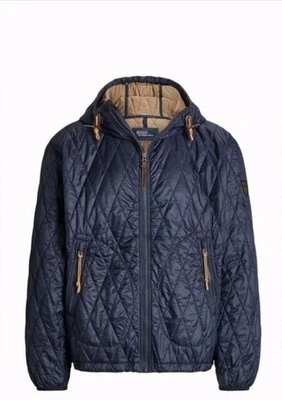 Chaqueta acolchada con capucha Ralph Lauren Holborn para hombre, azul marino - talla grande Foto 1 de 4