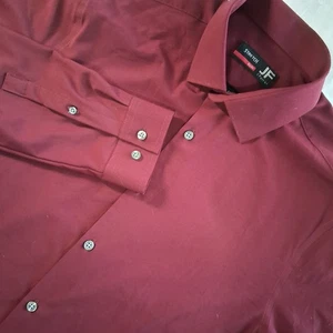 Camicia elegante uomo JF J Ferrar elasticizzata bordeaux manica lunga con bottoni - Foto 1 di 6