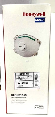 Honeywell SAF-T-FIT Plus N1125 Class M/L N95 Respirator 20 pieces #14110394 Box - Image 1 of 4