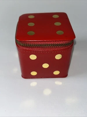 Estuche/caja vintage de cuero rojo con cremallera, hecha en Alemania Occidental para Lord & Taylor Foto 1 de 4