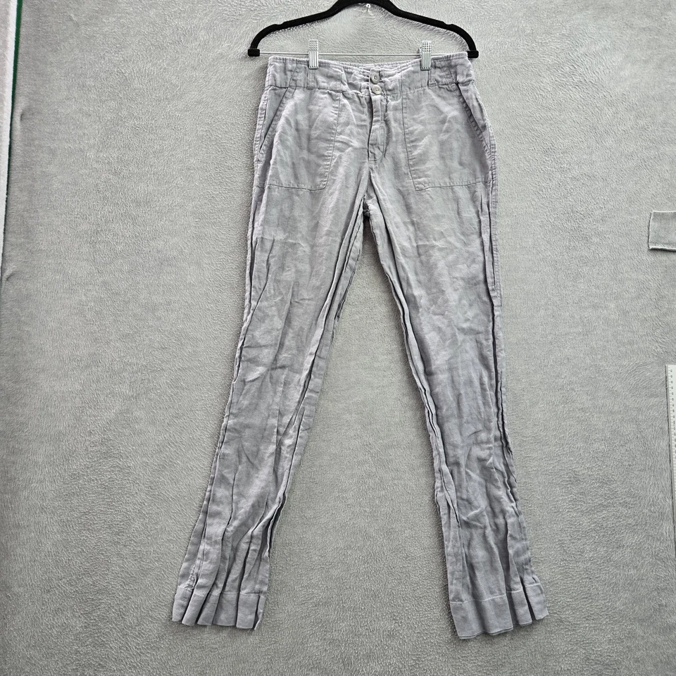 Pantalones Mujer KENAR 6 Gris Chino Lino 30" Entrepierna Foto 1 de 4