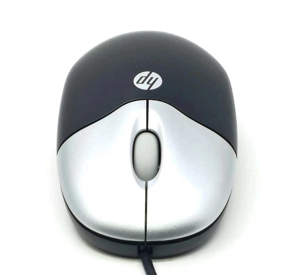 Genuine HP USB Optical Mouse 265986-011 Black Silver Wired 2 Button Scroll. - Image 1 of 1