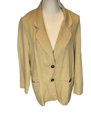 Blazer forrado vintage de lino tostado Alfred Dunner para mujer talla 10 hecho en EE. UU. Foto 1 de 4