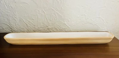 Pottery Barn Sausalito 16 Inch Olive Pickles Dish Boat Mustard Yellow Never Used - Image 1 of 4