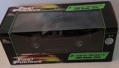 The Fast & Furious - 1995 Black  Honda Civic Diecast - 1:18 Scale - Boxed - Image 1 of 4