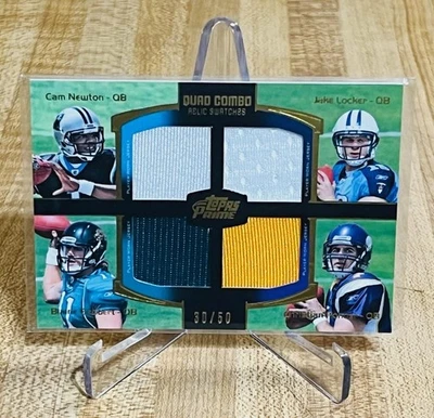 2011 Topps Prime Quad Combo Newton, Locker, Ponder & Gabbert RC`S #OCR-NLGP - Image 1 of 4