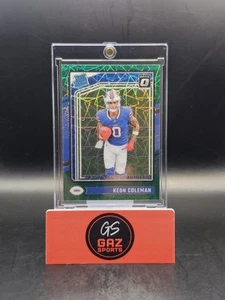 2024 Panini Donruss Optic Keon Coleman Rated Rookie #263 Green Velocity Prizm - Foto 1 di 2