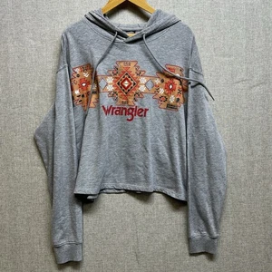 Wrangler Retro Maggie grau aztekisch bauchfreier Hoodie Damen XL Stil 112317351 neu ohne Etikett - Bild 1 von 10