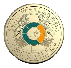Wallaroos 2025 Rugby Coin Rebel Sport $2 Two Dollar Wallabies Australia - aUNC - Picture 1 of 5