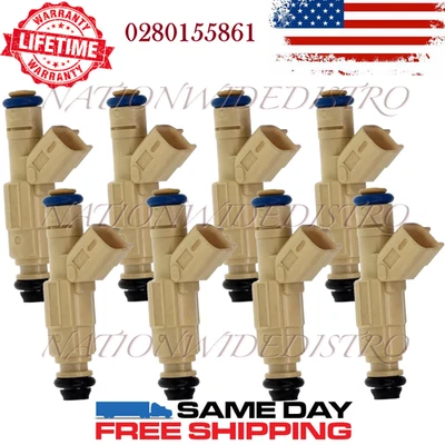8x Inyectores de combustible Bosch OEM para Ford Explorer 1999 2000 2001 5,0 L V8 0280155861 Foto 1 de 4
