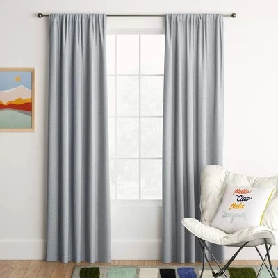 Room Essentials Room Darkening Heathered Gray Single Curtain Panel x2 42" x 63"  - Image 1 of 4