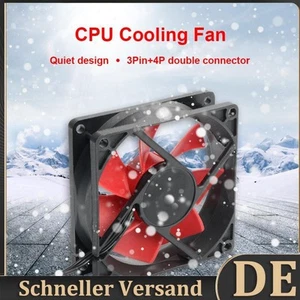 3Pin + 4Pin Doppelstecker Kühler Kühler Mute PC 12V Chassis Wasserkühlung Lüfter - Afbeelding 1 van 7
