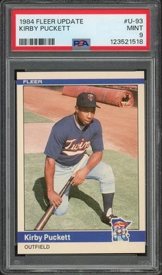 1984 Fleer Update Kirby Puckett, Jr. HOF RC #U-93 (TWINS) PSA 9 - Image 1 of 2