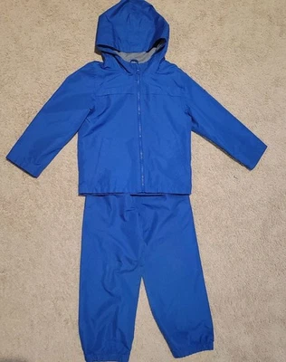 London Fog Boys 5t Azul Cremallera Forrado con Capucha/Lluvia Chaqueta y Pantalones Conjunto Mantén Seco  Foto 1 de 4