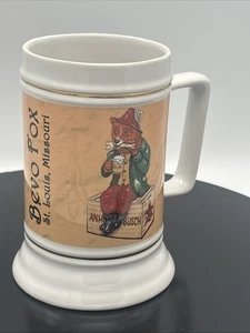 NOS Anheuser Busch Sammlerstück Bevo Fox Budweiser Bierstein/Becher St Louis Cs1 - Bild 1 von 7